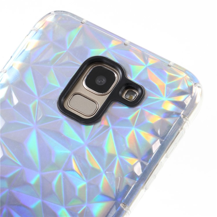 Gradient Color 3D Diamond Grain Drop-proof TPU Case with Dazzling Paper for Samsung Galaxy J6 (2018) - Dark Purple-4