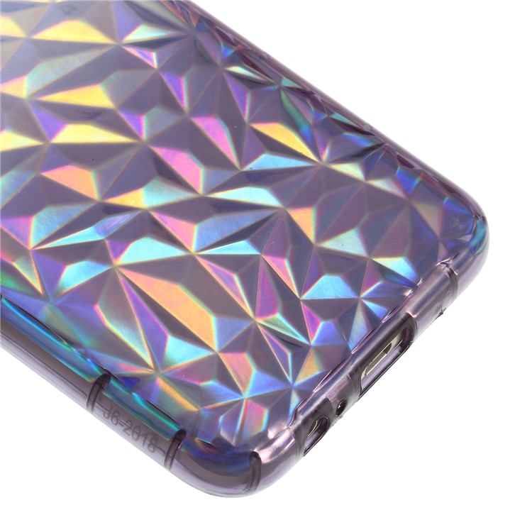 Gradient Color 3D Diamond Grain Drop-proof TPU Case with Dazzling Paper for Samsung Galaxy J6 (2018) - Dark Purple-5
