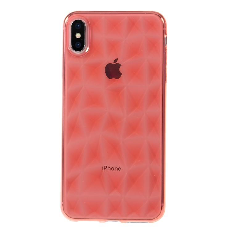 3D Diamond Texture TPU Mobile Casing Cover for iPhone XS Max 6.5 inch - Rose-2