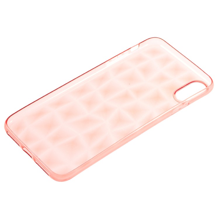 3D Diamond Texture TPU Mobile Casing Cover for iPhone XS Max 6.5 inch - Rose-3