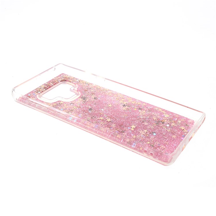 Glitter Powder Quicksand Shockproof Acrylic TPU Case for Samsung Galaxy Note9 N960 - Star Sequins / Pink-6