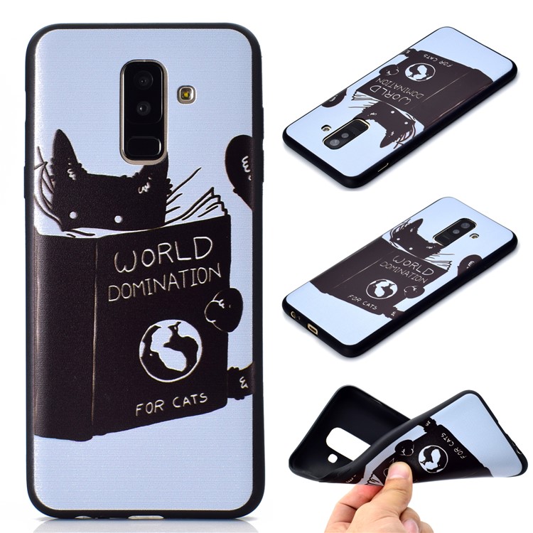 

Patterned Printing Soft Slim TPU Phone Case for Samsung Galaxy A6+ (2018) / A9 Star Lite - Cat Reading Book, Galaxy A6+ (2018)