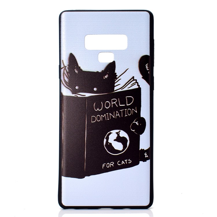 Pattern Printing Flexible TPU Phone Case for Samsung Galaxy Note9 N960 - Cat Reading Book-2