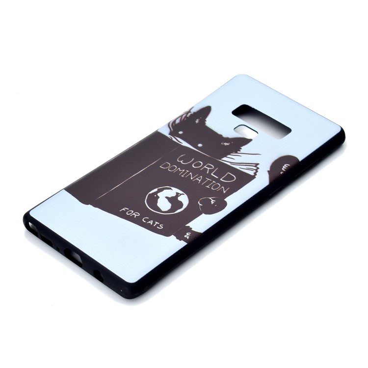 Pattern Printing Flexible TPU Phone Case for Samsung Galaxy Note9 N960 - Cat Reading Book-3