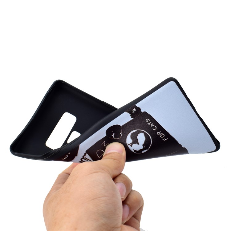 Pattern Printing Flexible TPU Phone Case for Samsung Galaxy Note9 N960 - Cat Reading Book-5