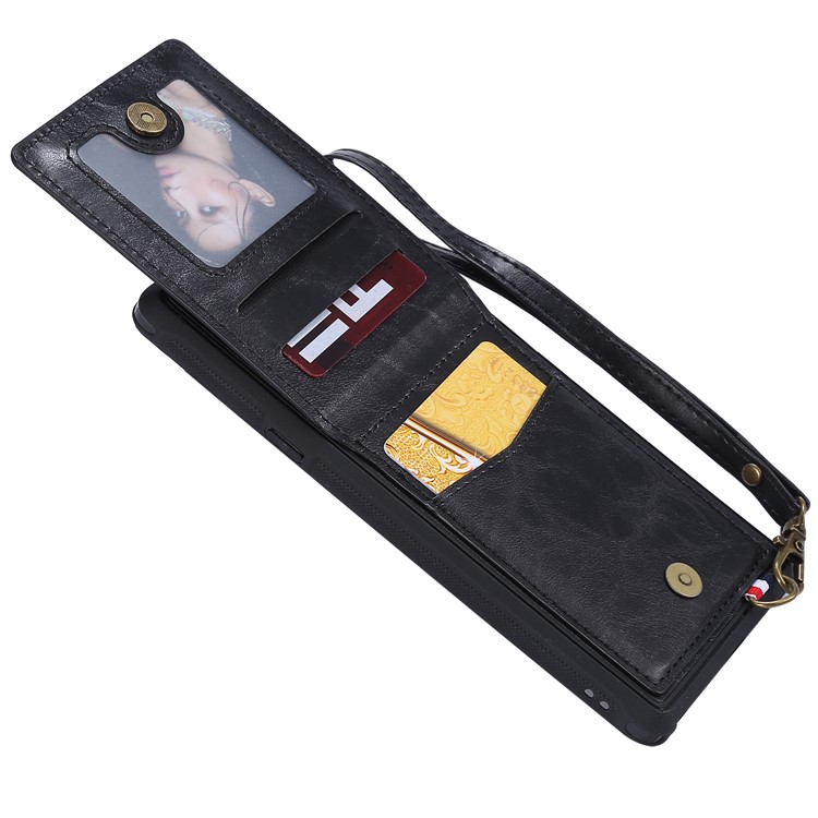 Kickstand PU Leather Coated TPU Cover Shell with Card Holders for Samsung Galaxy Note9 N960 - Black-6