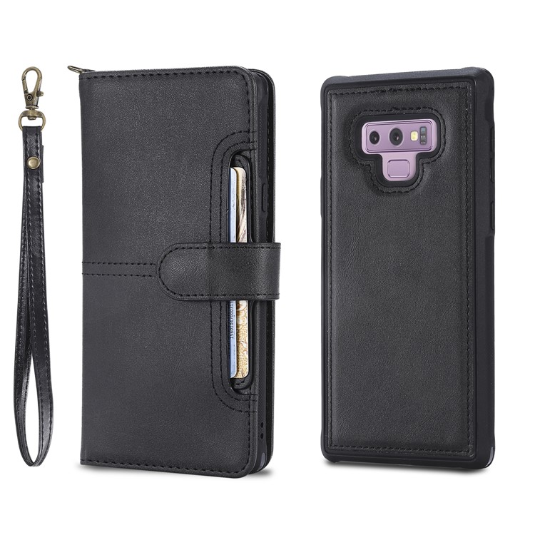 

For Samsung Galaxy Note9 N960 Case with Wallet, Magnetic Detachable 2-in-1, Stand Feature - Black, Galaxy Note9