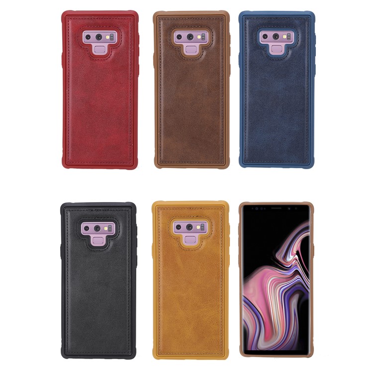 Anti-drop PU leather Coated TPU Case (Built-in Magnetic Holder Metal Sheet) for Samsung Galaxy Note9 N960 - Black-3