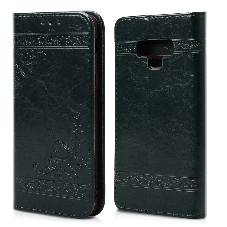

Imprint Hearts Cell Phone Leather Wallet Case for Samsung Galaxy Note9 SM-N960 - Dark Blue, Galaxy Note9