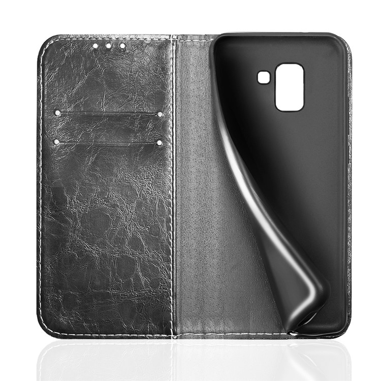 Peace Dove Series Leather Wallet Stand Cellphone Case for Samsung Galaxy J6 (2018) - Black-2