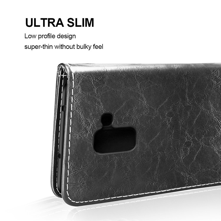 Peace Dove Series Leather Wallet Stand Cellphone Case for Samsung Galaxy J6 (2018) - Black-9