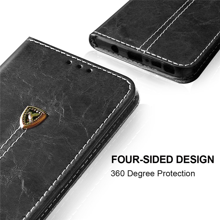 Peace Dove Series Leather Wallet Stand Cellphone Case for Samsung Galaxy Note9 N960 - Black-6