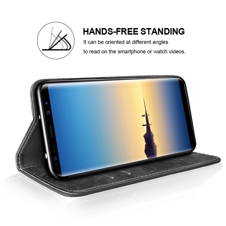 Peace Dove Series Leather Wallet Stand Cellphone Case for Samsung Galaxy Note9 N960 - Black-7