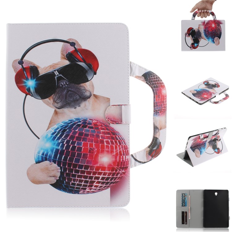 

Pattern Printing Leather Tablet Case for Samsung Galaxy Tab S4 10.5 Portable Wallet Stand Cover - Cool Dog, Galaxy Tab S4 10.5