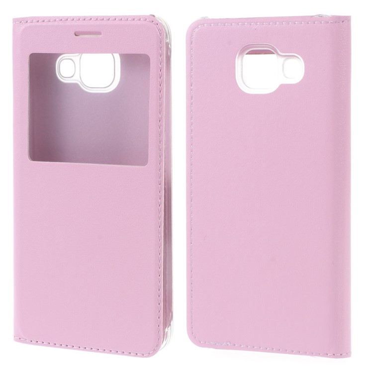 

View Window PU Leather Shell Case for Samsung Galaxy A3 SM-A310F (2016) - Pink
