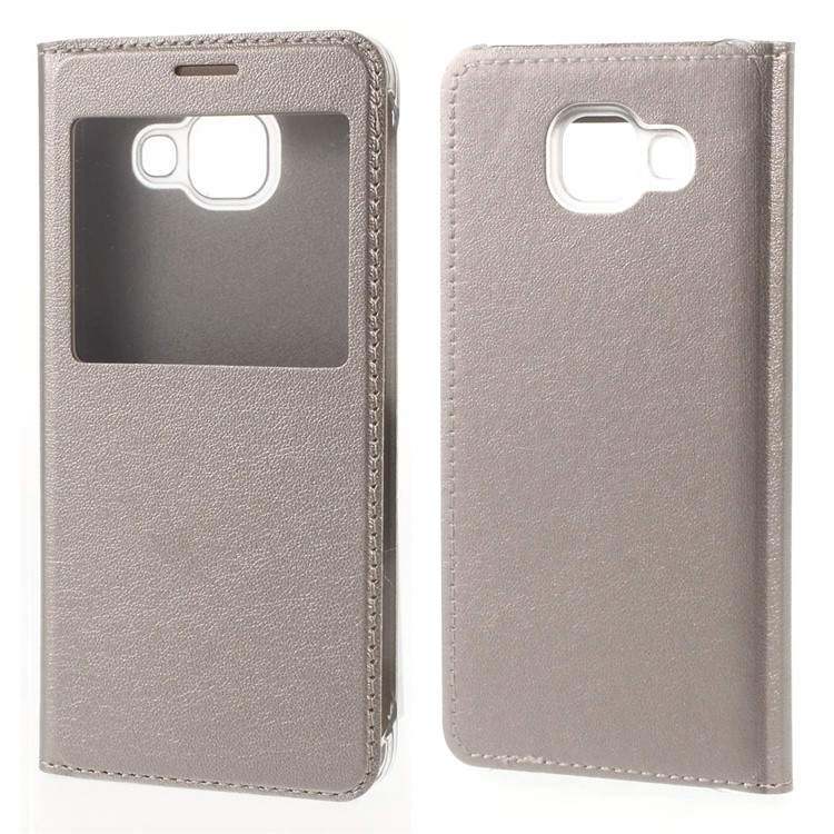 

View Window Leather Case Protector for Samsung Galaxy A3 SM-A310F (2016) - Gold