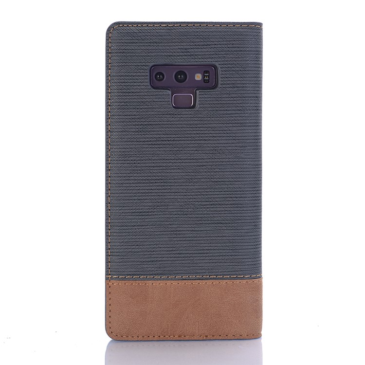 Toothpick Texture Flip Leather Wallet Case with Stand for Samsung Galaxy Note9 N960 - Grey-3