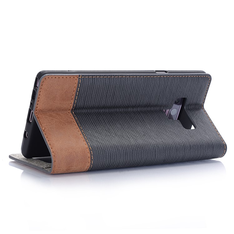 Toothpick Texture Flip Leather Wallet Case with Stand for Samsung Galaxy Note9 N960 - Grey-4