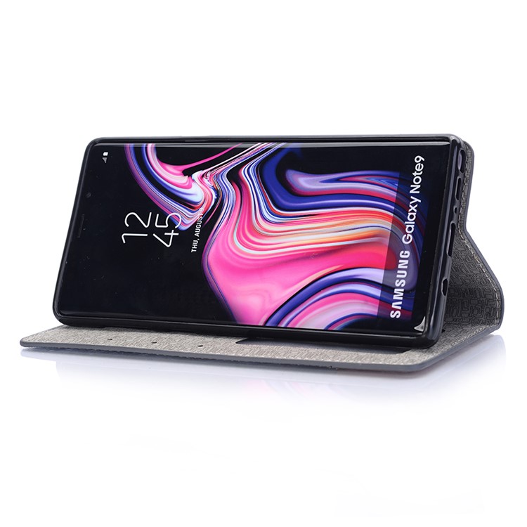 Toothpick Texture Flip Leather Wallet Case with Stand for Samsung Galaxy Note9 N960 - Grey-5