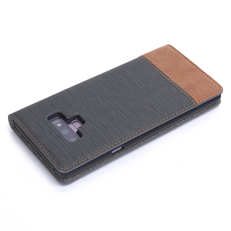 Toothpick Texture Flip Leather Wallet Case with Stand for Samsung Galaxy Note9 N960 - Grey-7
