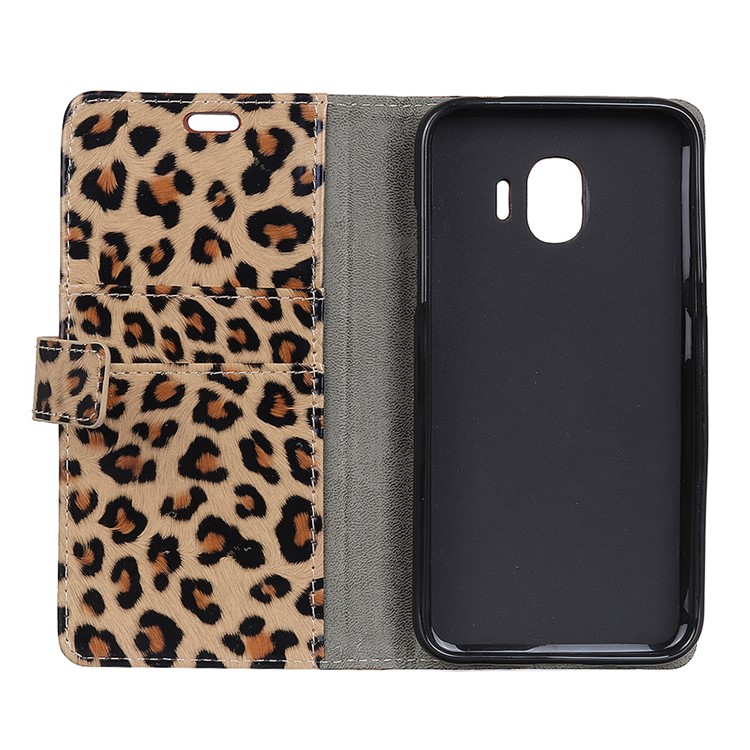 Leopard Pattern Magnetic Leather Wallet Phone Case for Samsung Galaxy J2 Core-4