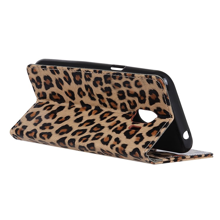 Leopard Pattern Magnetic Leather Wallet Phone Case for Samsung Galaxy J2 Core-6