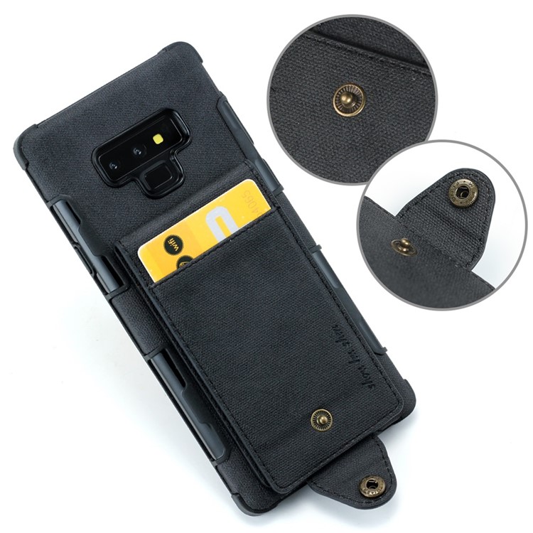 SHOUHUSHEN for Samsung Galaxy Note9 N960 Leather Coated PC TPU Hybrid Case with Multiple Card Slots - Black-6