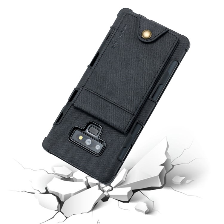 SHOUHUSHEN for Samsung Galaxy Note9 N960 Leather Coated PC TPU Hybrid Case with Multiple Card Slots - Black-7