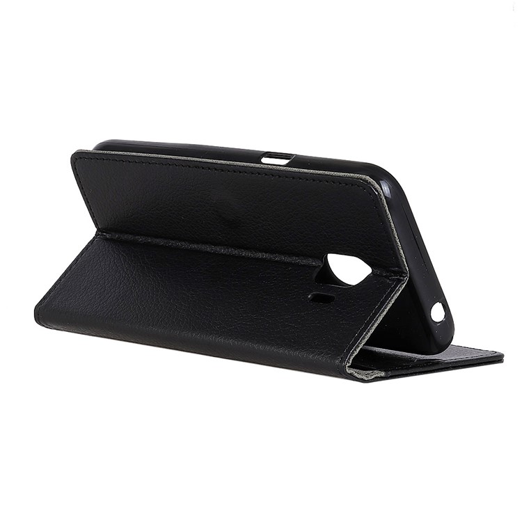 Litchi Skin Wallet Leather Stand Case for Samsung Galaxy J2 Core - Black-6