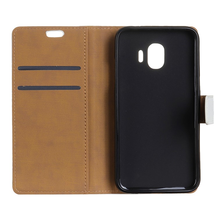 Wallet Stand Flip PU Leather Mobile Phone Case for Samsung Galaxy J2 Core - Black-4