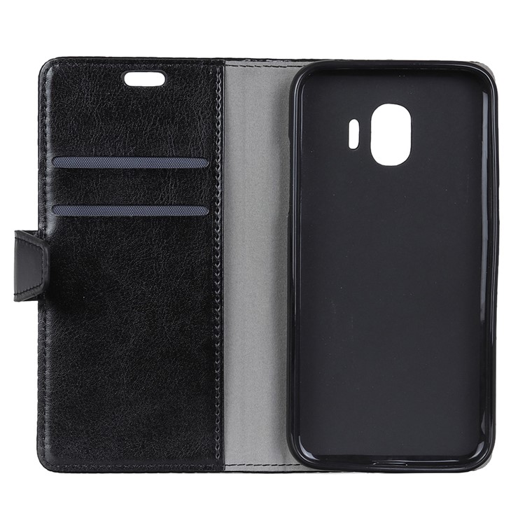 Crazy Horse Texture Wallet Leather Case with Stand for Samsung Galaxy J2 Core - Black-3