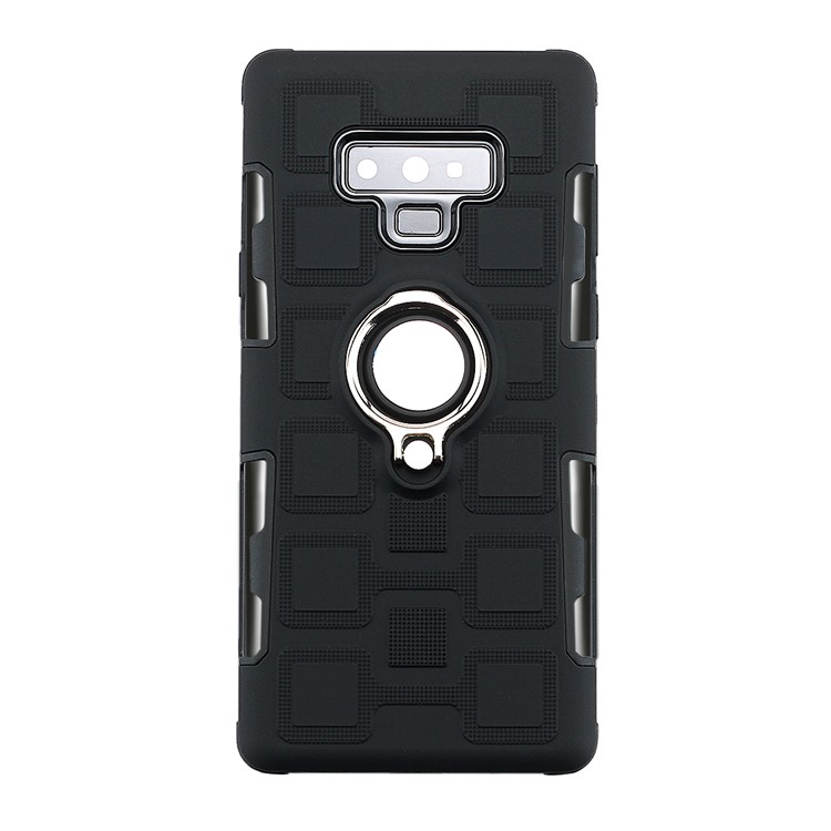 Geometric Pattern Magnetic Car Mount Ring Holder TPU PC Hybrid Cover for Samsung Galaxy Note9 N960 - Black-2