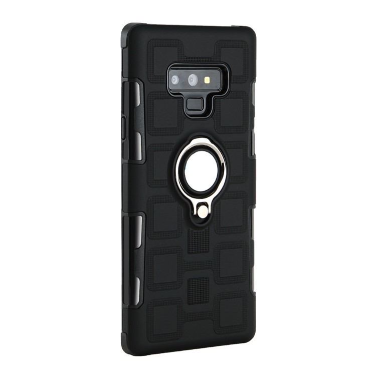 Geometric Pattern Magnetic Car Mount Ring Holder TPU PC Hybrid Cover for Samsung Galaxy Note9 N960 - Black-3