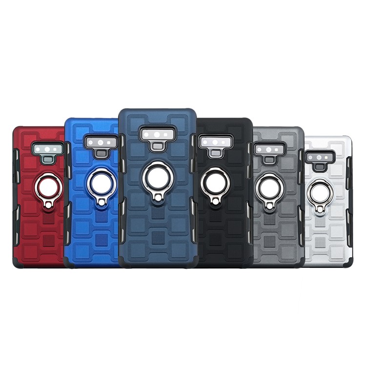 Geometric Pattern TPU PC Belt Clip Hybrid Casing for Samsung Galaxy Note9 N960 (Silver Kickstand and Magnetic Iron) - Black-15