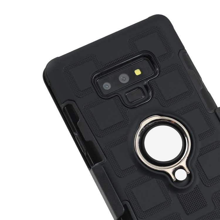 Geometric Pattern TPU PC Belt Clip Hybrid Casing for Samsung Galaxy Note9 N960 (Silver Kickstand and Magnetic Iron) - Black-8