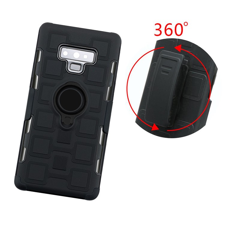 For Samsung Galaxy Note9 N960 TPU PC Belt Clip Hybrid Case | Geometric Pattern | Black Kickstand and Magnet Iron - Black-14