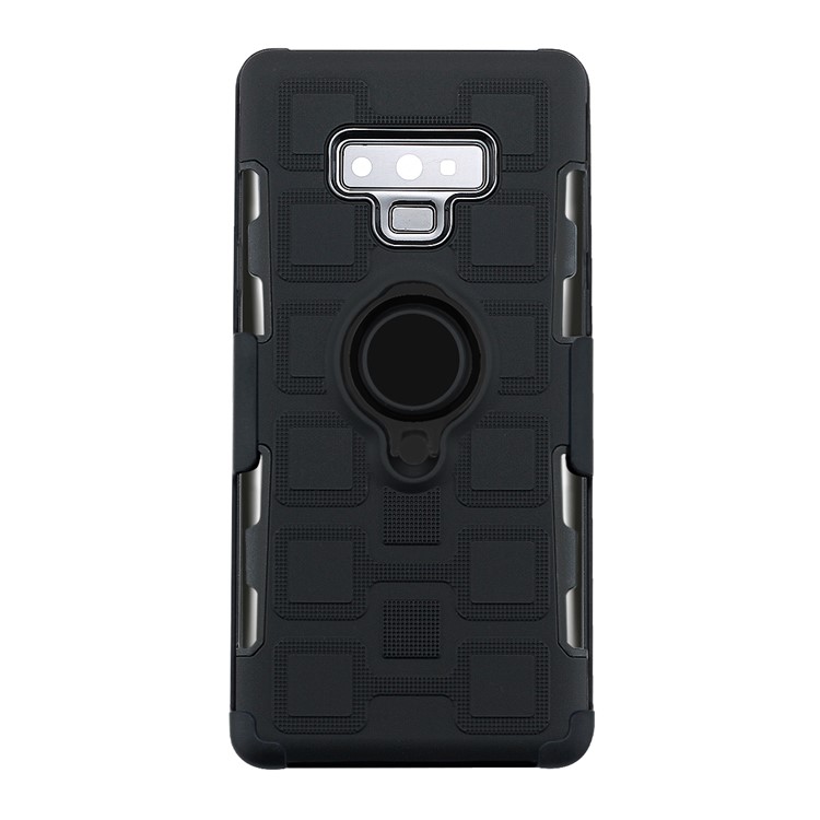 For Samsung Galaxy Note9 N960 TPU PC Belt Clip Hybrid Case | Geometric Pattern | Black Kickstand and Magnet Iron - Black-2