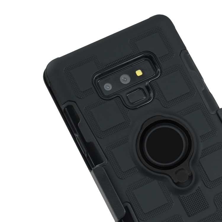 For Samsung Galaxy Note9 N960 TPU PC Belt Clip Hybrid Case | Geometric Pattern | Black Kickstand and Magnet Iron - Black-6