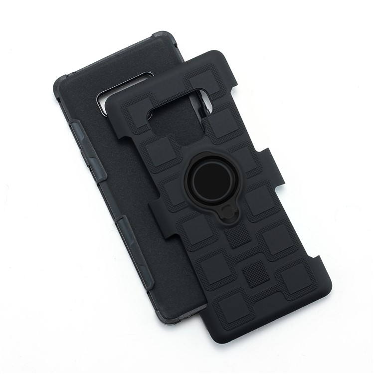 For Samsung Galaxy Note9 N960 TPU PC Belt Clip Hybrid Case | Geometric Pattern | Black Kickstand and Magnet Iron - Black-7