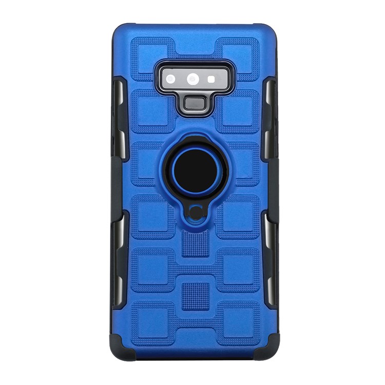 For Samsung Galaxy Note9 N960 TPU PC Belt Clip Phone Cover | Geometric Pattern | Black Kickstand and Magnet Iron - Baby Blue-2