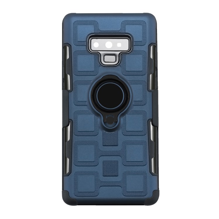 For Samsung Galaxy Note9 N960 TPU PC Belt Clip Mobile Cover | Geometric Pattern | Black Kickstand and Magnet Iron - Dark Blue-2