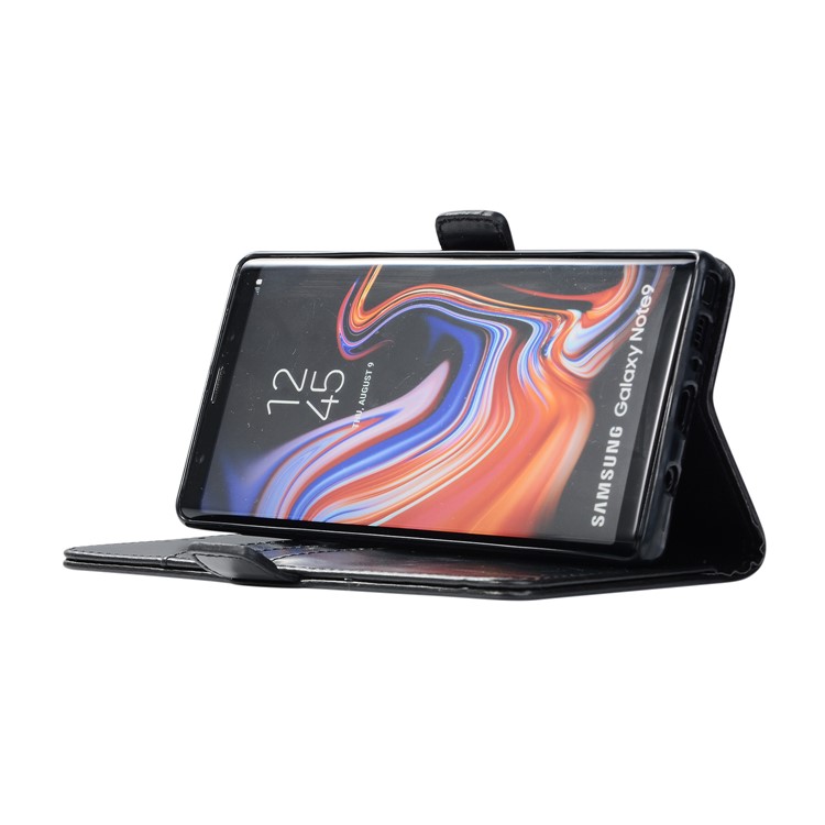Crazy Horse Texture Wallet Leather Case with Stand for Samsung Galaxy Note9 N960 - Black-5
