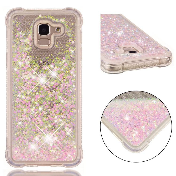 Dynamic Quicksand Shock-absorbing TPU Case for Samsung Galaxy J6 (2018) -Pink-1