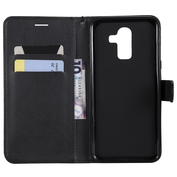 Wallet Leather Stand Case for Samsung Galaxy J8 (2018) - Black-4