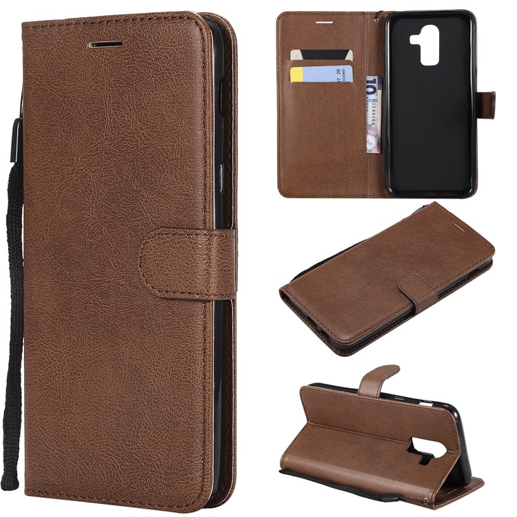 

Magnetic Leather Stand Cover for Samsung Galaxy J8 (2018) - Brown, Galaxy J8 (2018)