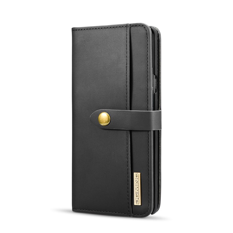 DG.MING Detachable 2-in-1 Split Leather Wallet Shell + PC Back Case for Samsung Galaxy Note9 SM-N960 - Black-5