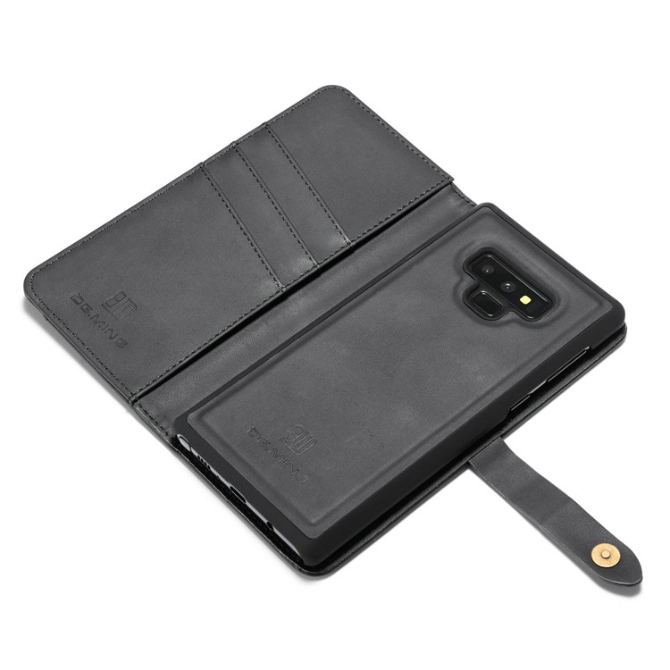DG.MING Detachable 2-in-1 Split Leather Wallet Shell + PC Back Case for Samsung Galaxy Note9 SM-N960 - Black-8