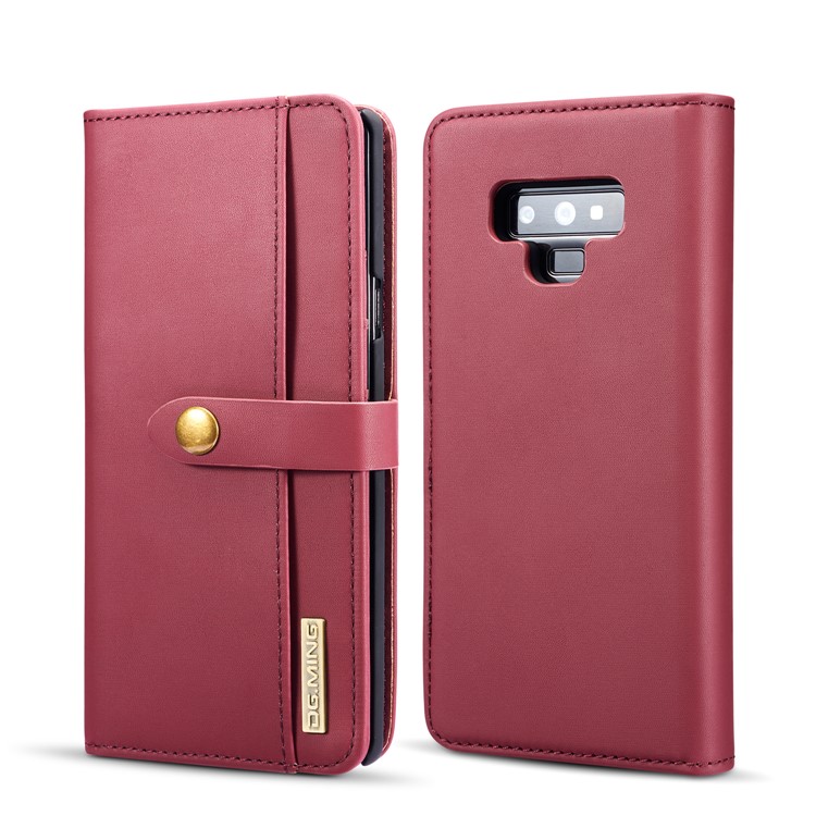 

DG.MING Detachable 2-in-1 Split Leather Wallet Shell + PC Back Cover for Samsung Galaxy Note9 SM-N960 - Red, Galaxy Note9 N960
