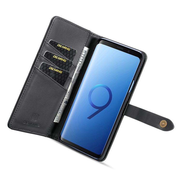 DG.MING Detachable Split Leather Wallet Case + PC Back 2-in-1 Cover for Samsung Galaxy S9+ G965 - Black-11