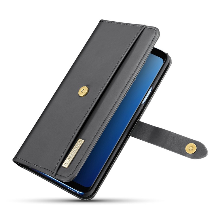 DG.MING Detachable Split Leather Wallet Case + PC Back 2-in-1 Cover for Samsung Galaxy S9+ G965 - Black-13